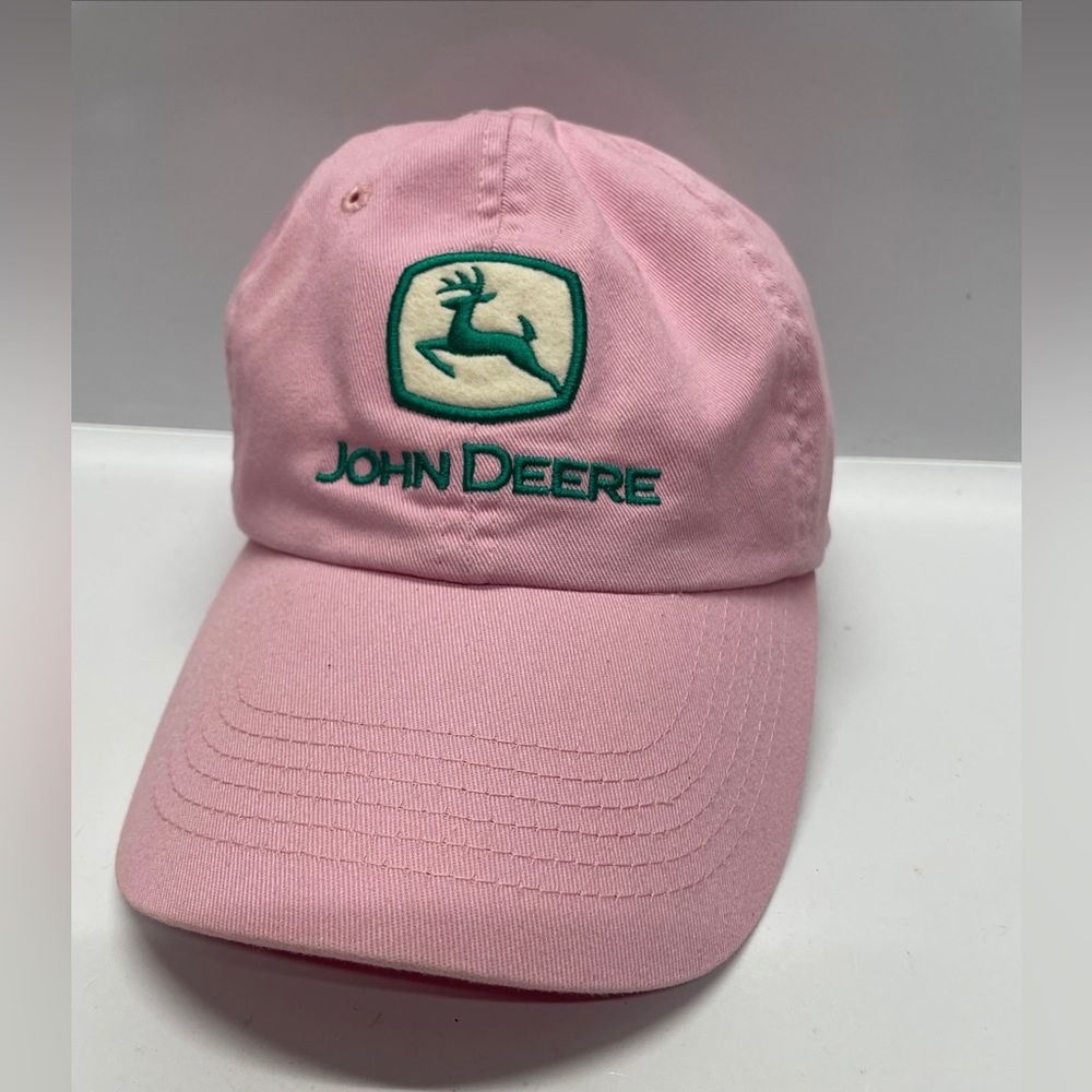 Women's John Deere Pink Baseball Cap One Size Embroidered Adjustable